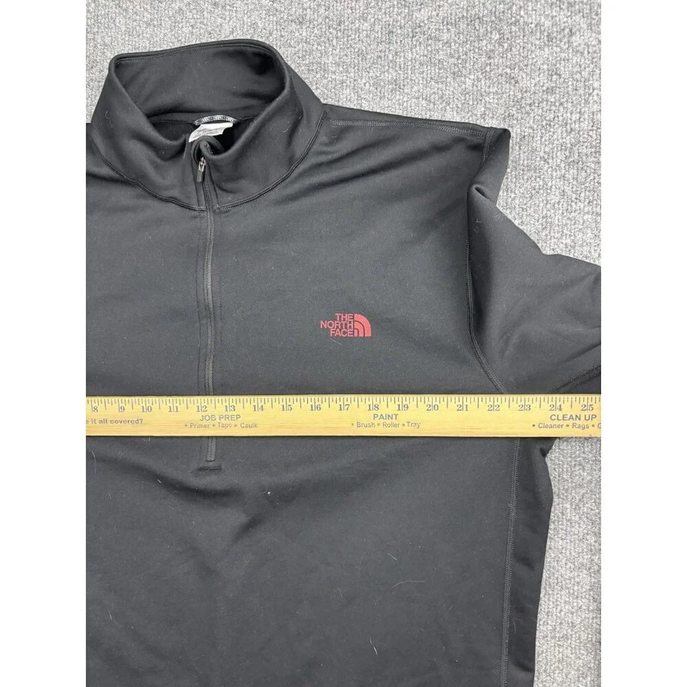 The North Face Sweatshirt‎ Mens XL Black 1/4 Zip Fleece Pullover Thermal Logo